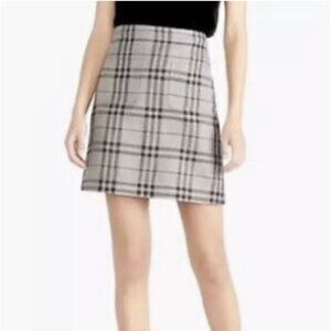 J. Crew Grey/Black Plaid Mimi Skirt
